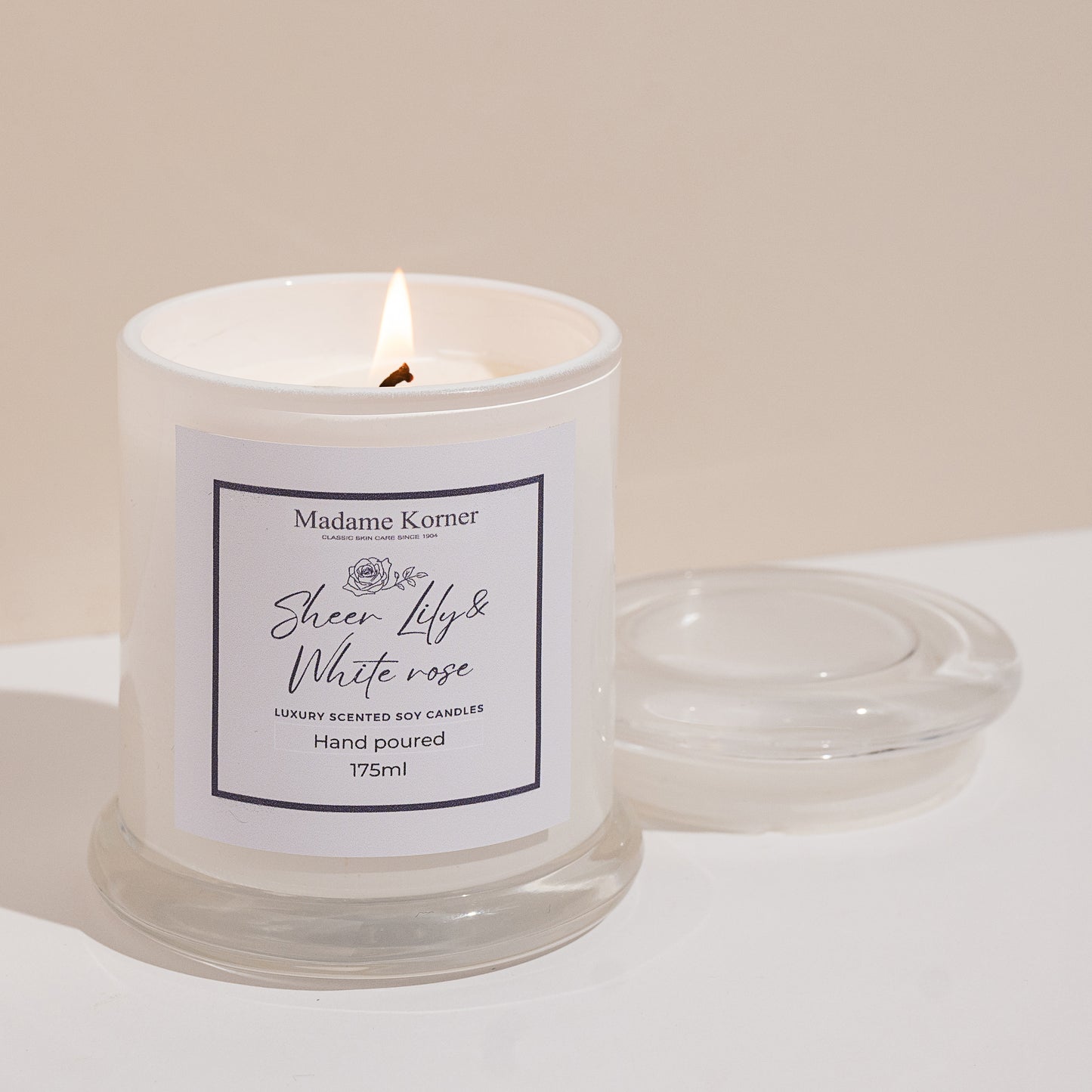 Sheer Lily & White Rose | Luxury Scented Candle - 175ml