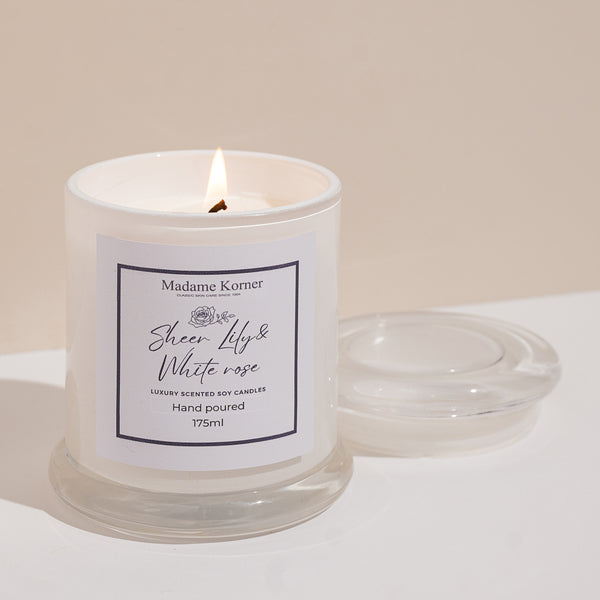 Sheer Lily & White Rose | Luxury Scented Candle - 175ml