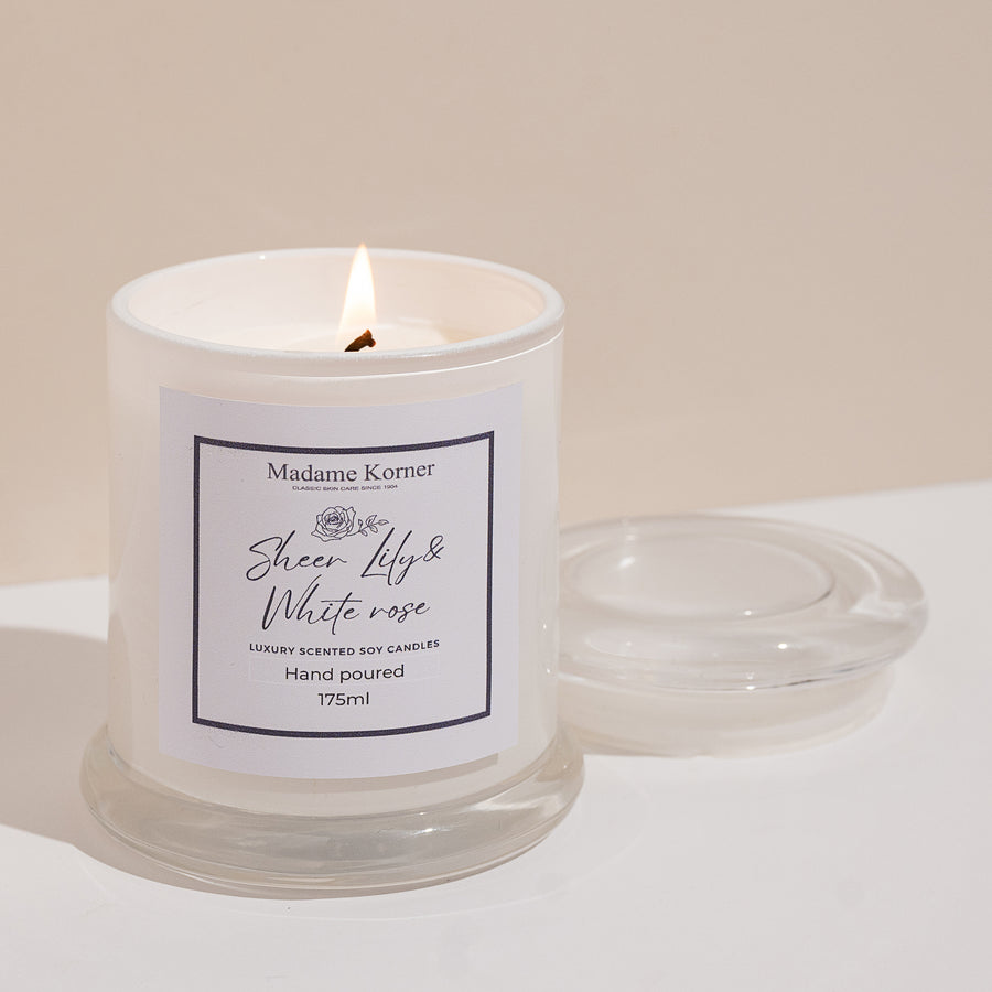 Sheer Lily & White Rose | Luxury Scented Candle - 175ml